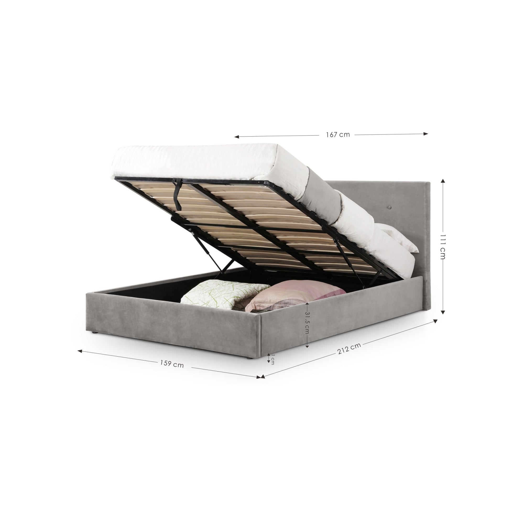 Shoreditch Ottoman Storage 150cm King Bed