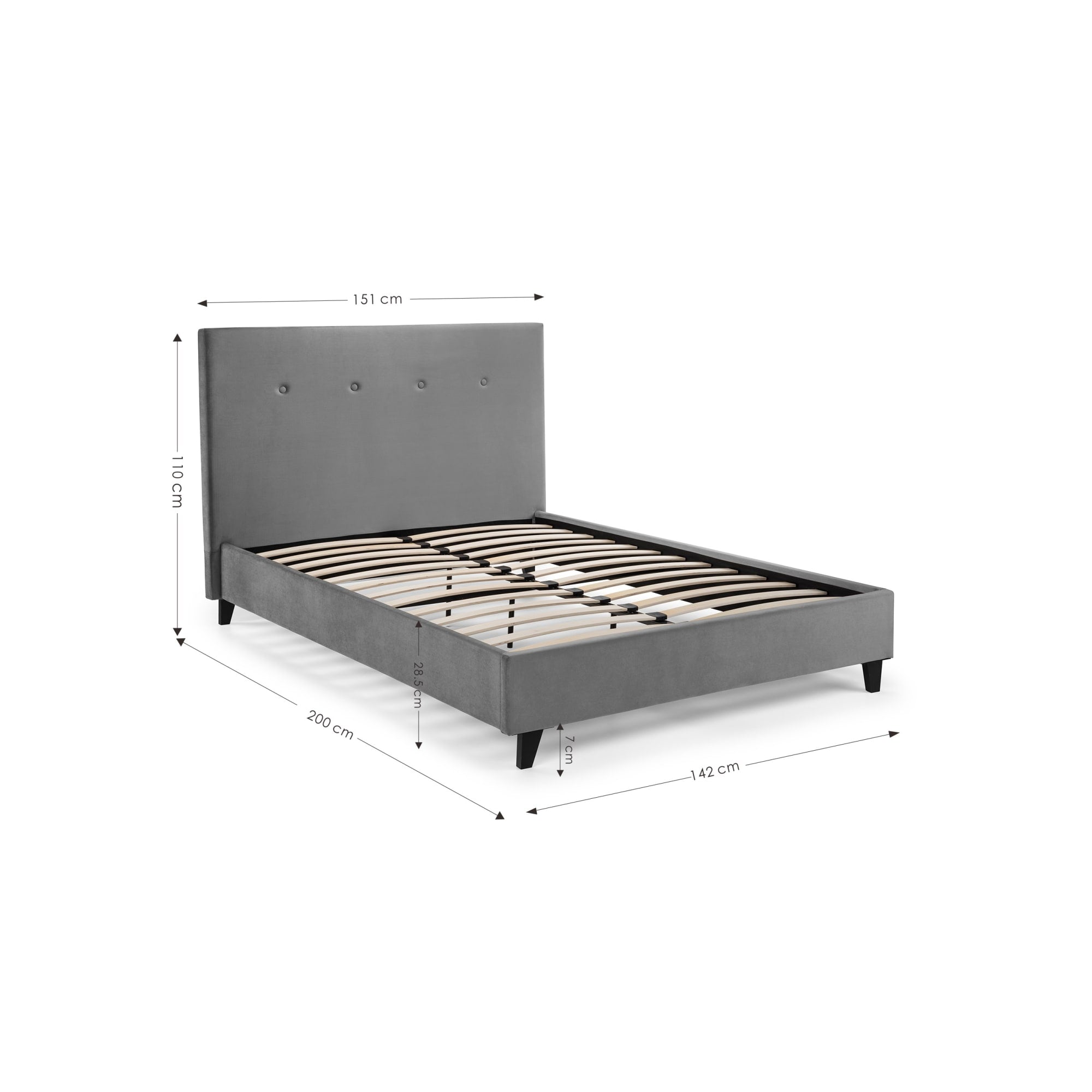 Shoreditch High Headboard 135cm Double Bed