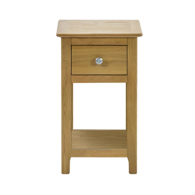 Somerset Oak Compact 1 Drawer Bedside Table with Shelf