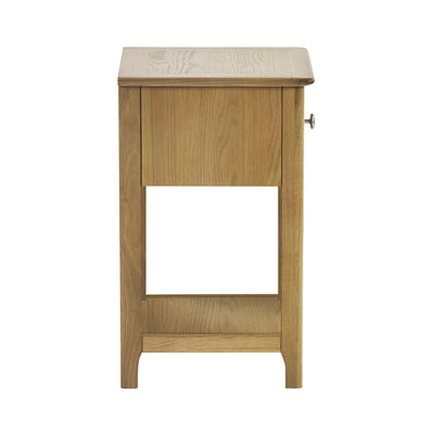 Somerset Oak Compact 1 Drawer Bedside Table with Shelf