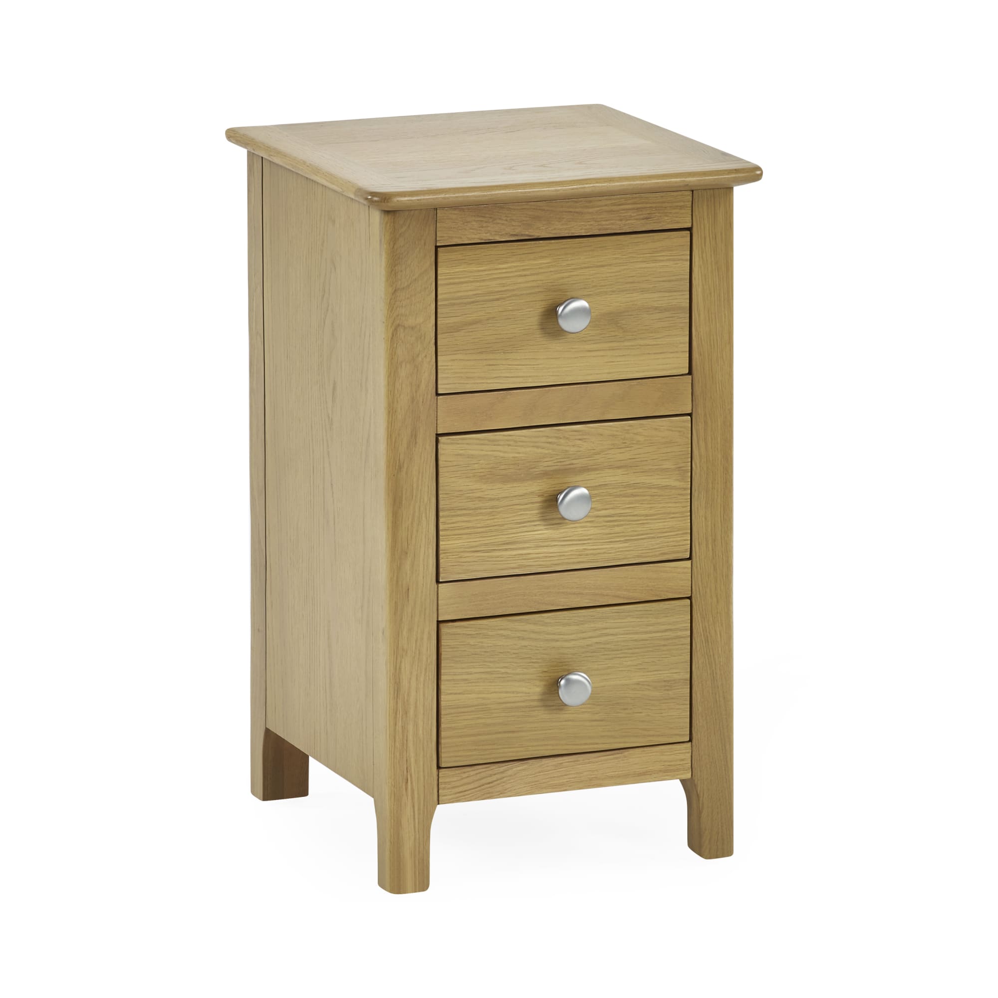 Somerset Oak Compact 3 Drawer Bedside Table