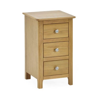 Somerset Oak Compact 3 Drawer Bedside Table