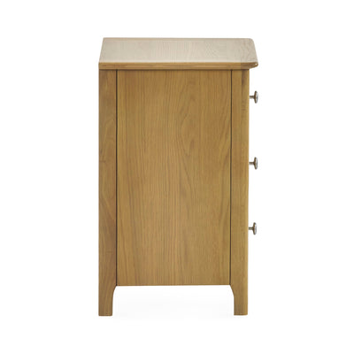 Somerset Oak Compact 3 Drawer Bedside Table