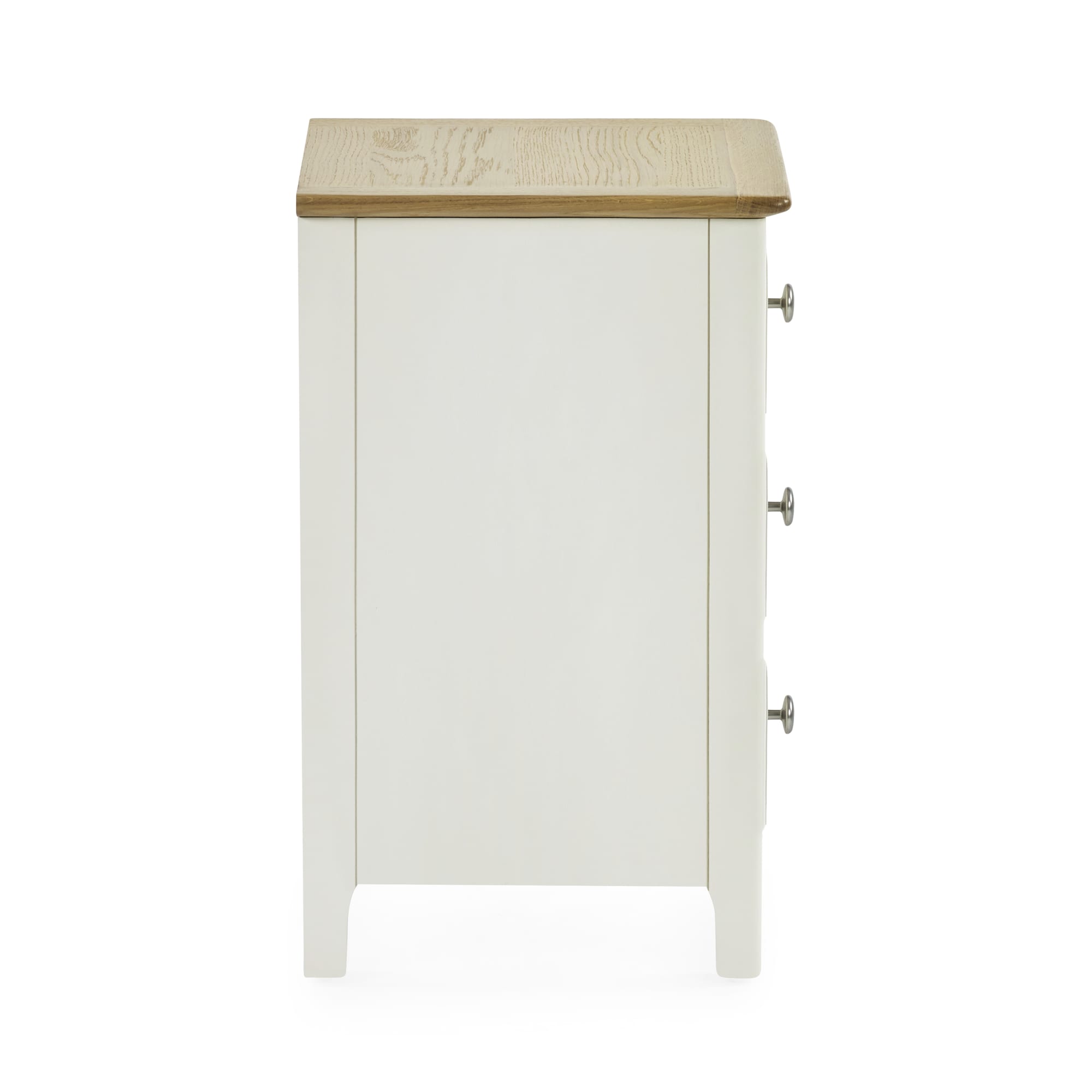 Somerset White and Oak Compact 3 Drawer Bedside Table