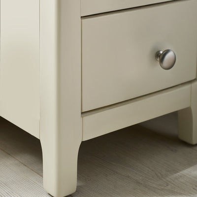 Somerset White and Oak Compact 3 Drawer Bedside Table