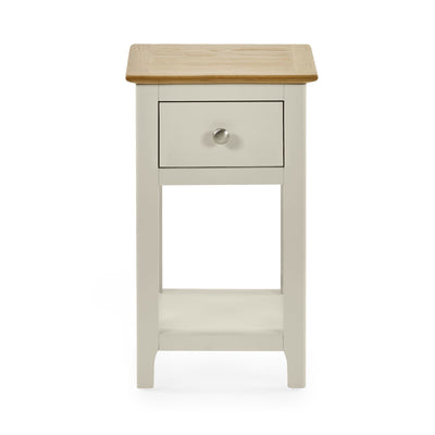 Somerset Truffle Grey and Oak Compact 1 Drawer Bedside Table with Shelf