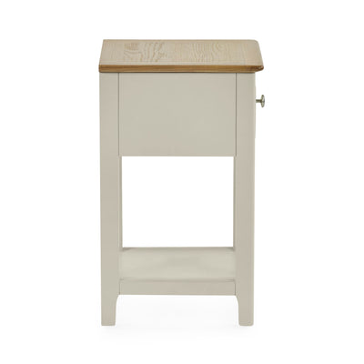 Somerset Truffle Grey and Oak Compact 1 Drawer Bedside Table with Shelf