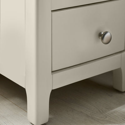 Somerset Truffle Grey and Oak Compact 3 Drawer Bedside Table