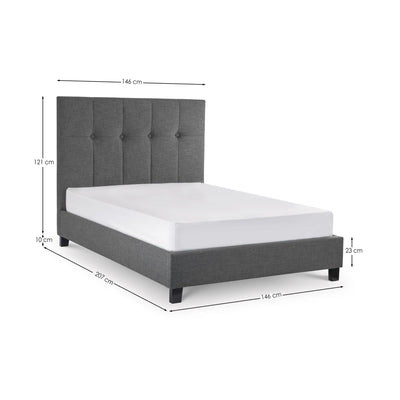 Sorrento 135cm Double Bed - Slate Linen