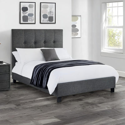 Sorrento 150cm King Bed - Slate Linen