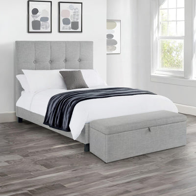Sorrento High Headboard Bed 180Cm - Light Grey