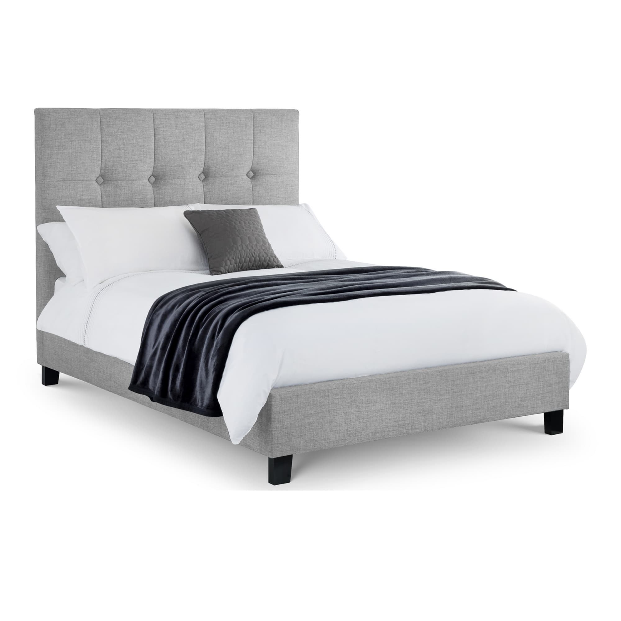 Sorrento High Headboard Bed 180Cm - Light Grey