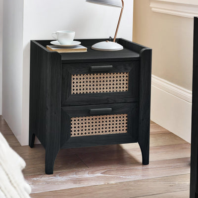 Sydney 2 Drawer Bedside - Black Ash