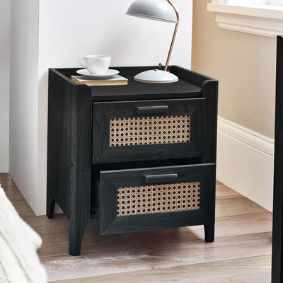 Sydney 2 Drawer Bedside - Black Ash