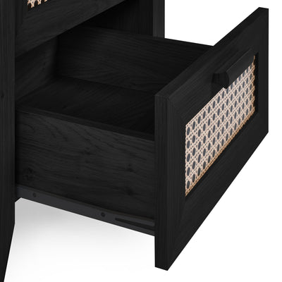 Sydney 2 Drawer Bedside - Black Ash