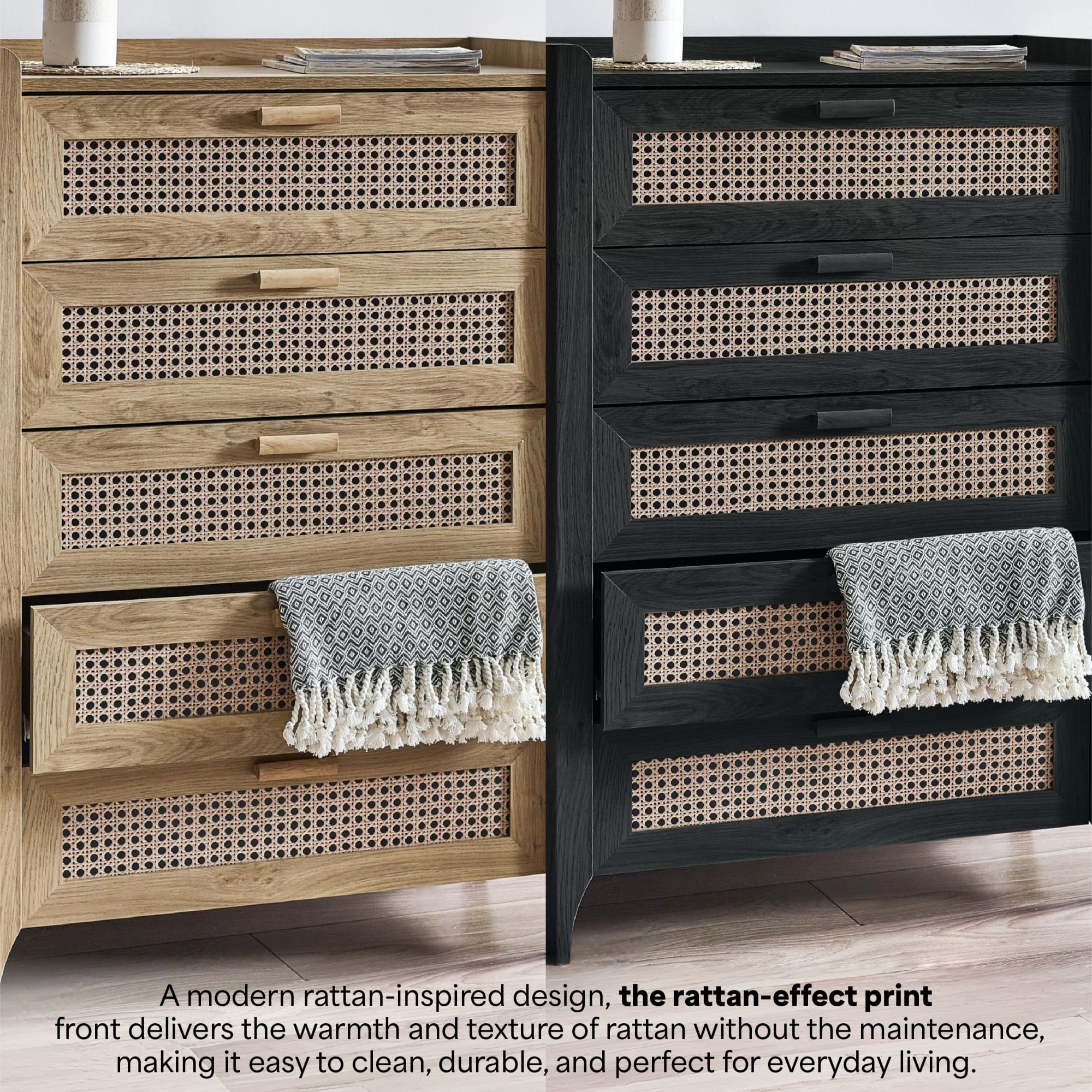 Sydney 5 Drawer Chest - Black Ash