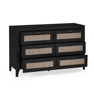 Sydney 6 Drawer Wide Chest - Black Ash