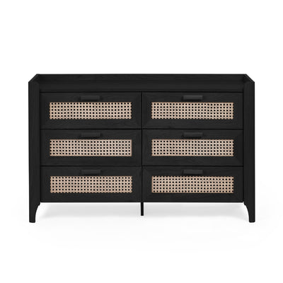 Sydney 6 Drawer Wide Chest - Black Ash
