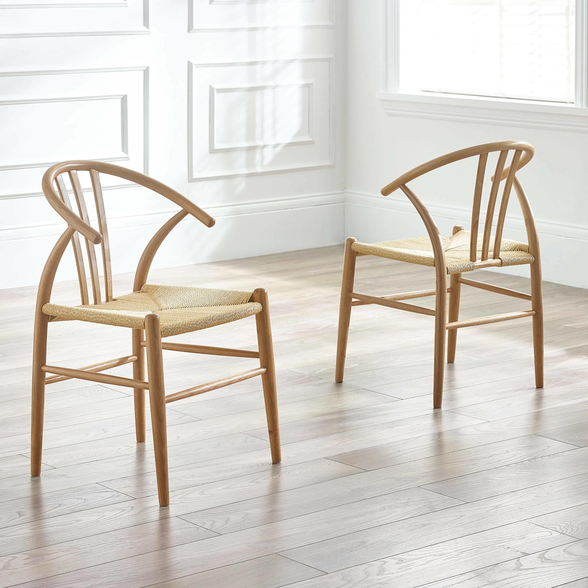 Set of 2 Symi Natural Oak Dining Chairs