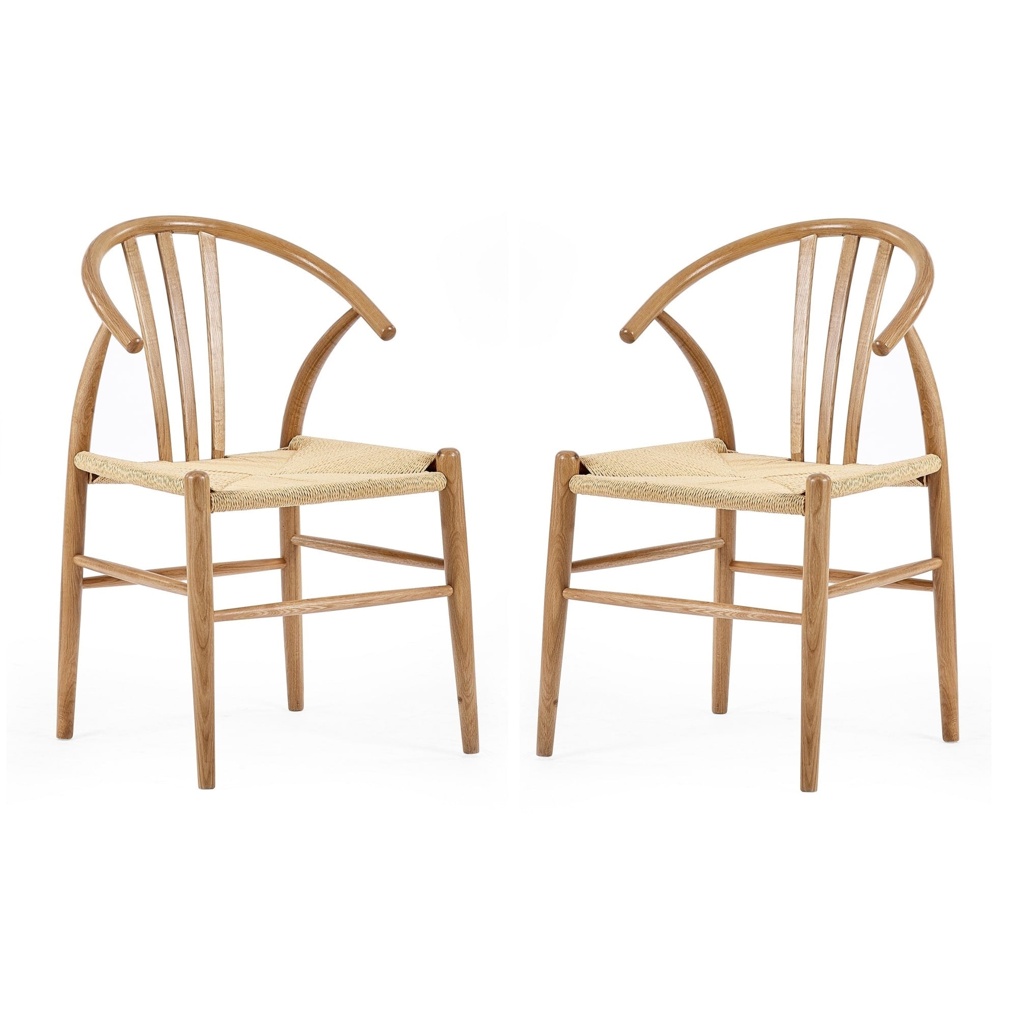 Set of 2 Symi Natural Oak Dining Chairs