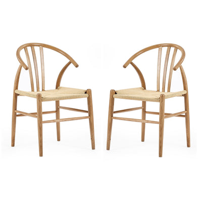 Set of 2 Symi Natural Oak Dining Chairs