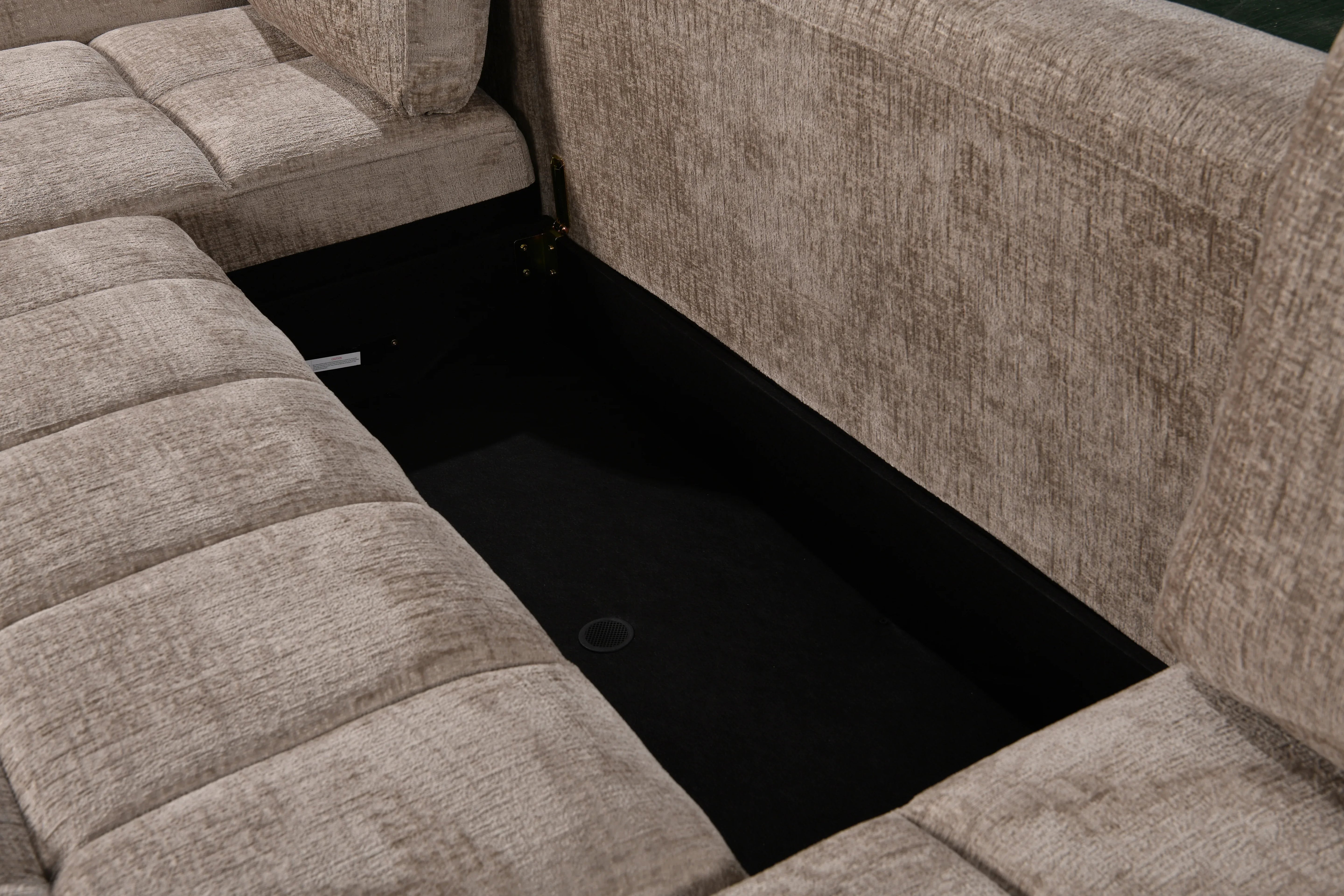 Shanghai Large Beige U Shape Corner Sofabed