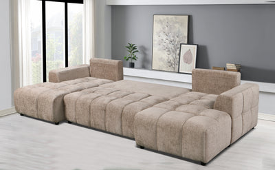 Shanghai Large Beige U Shape Corner Sofabed
