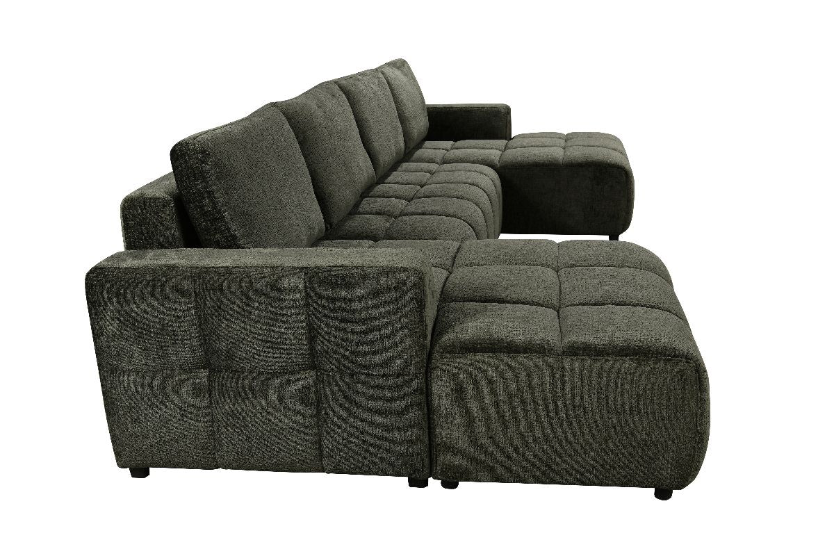 Shanghai Large Green U Shape Corner Sofabed