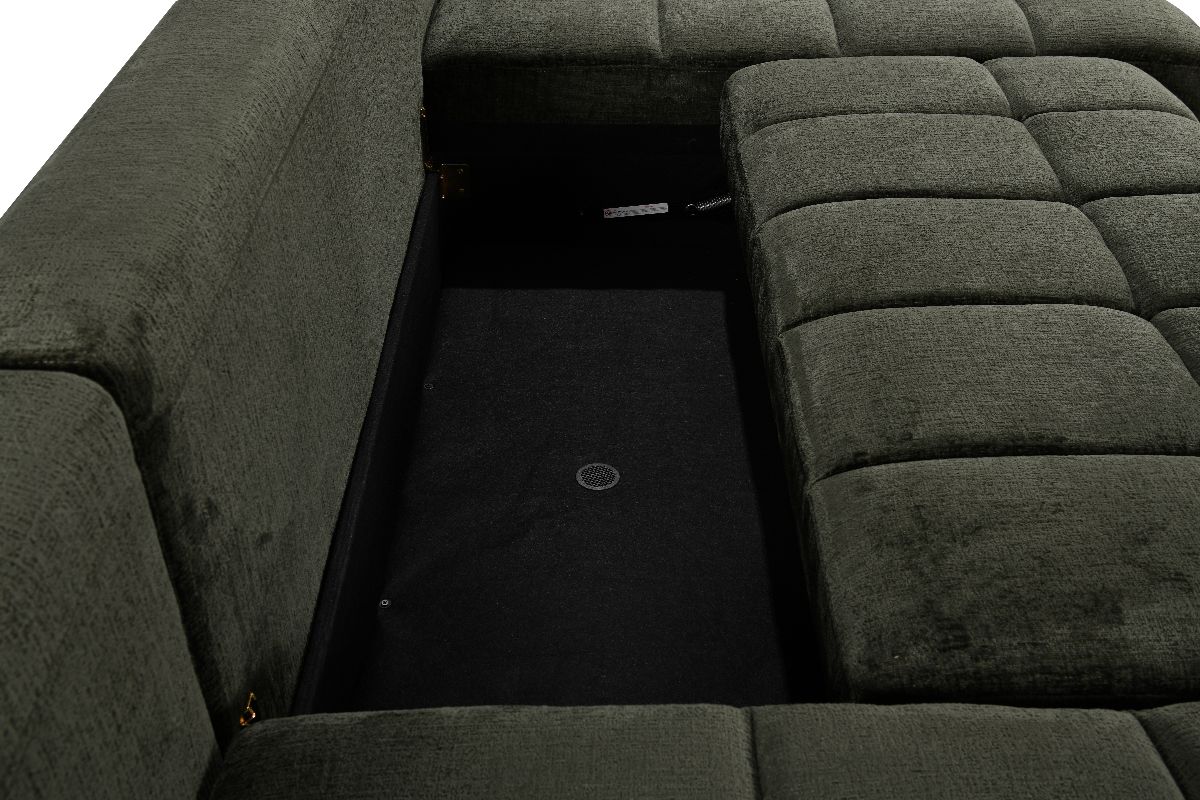 Shanghai Large Green U Shape Corner Sofabed