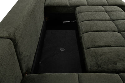 Shanghai Large Green U Shape Corner Sofabed