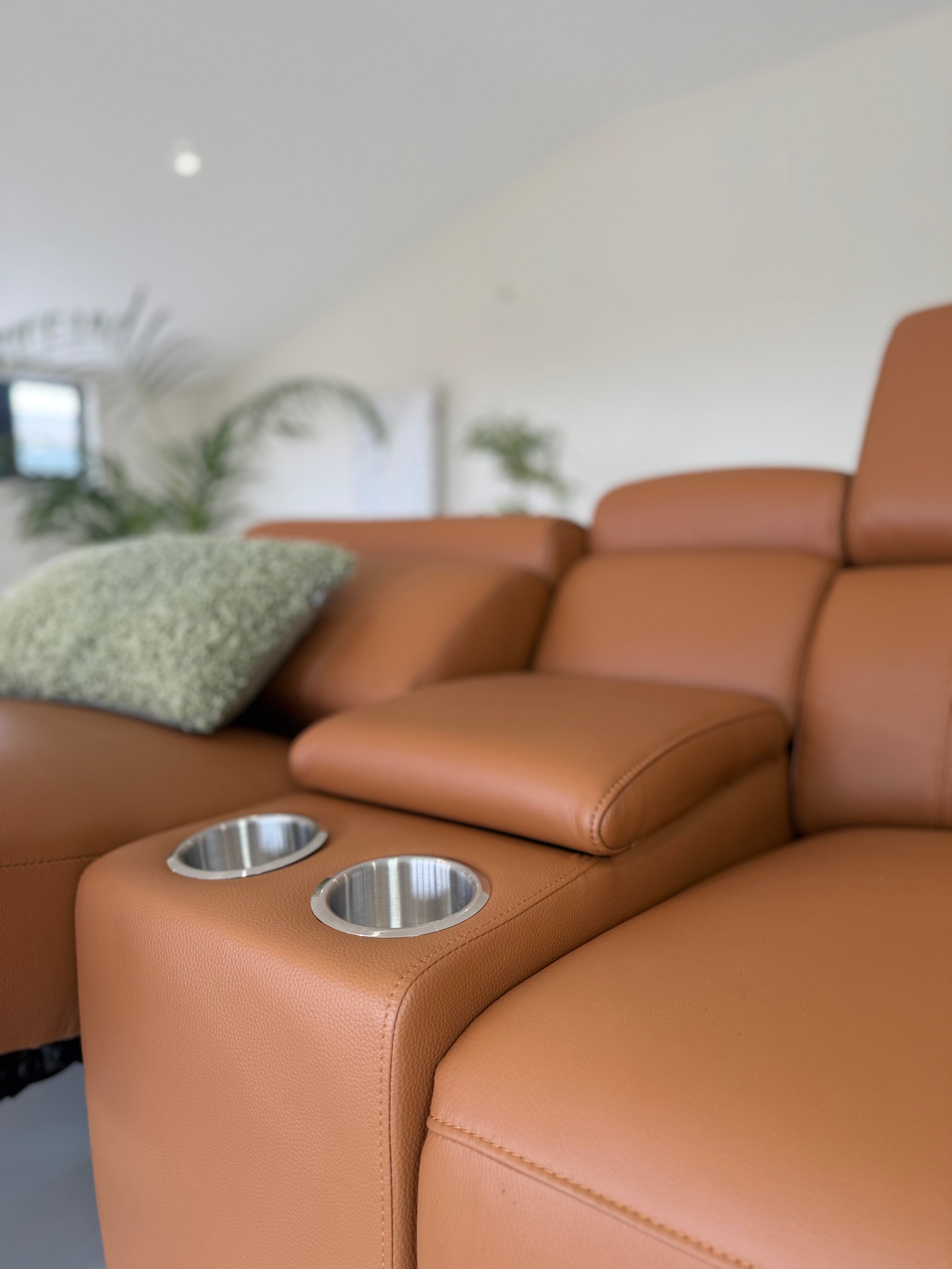 Somerville Electric Recliner Sofa Tan 2 Seater
