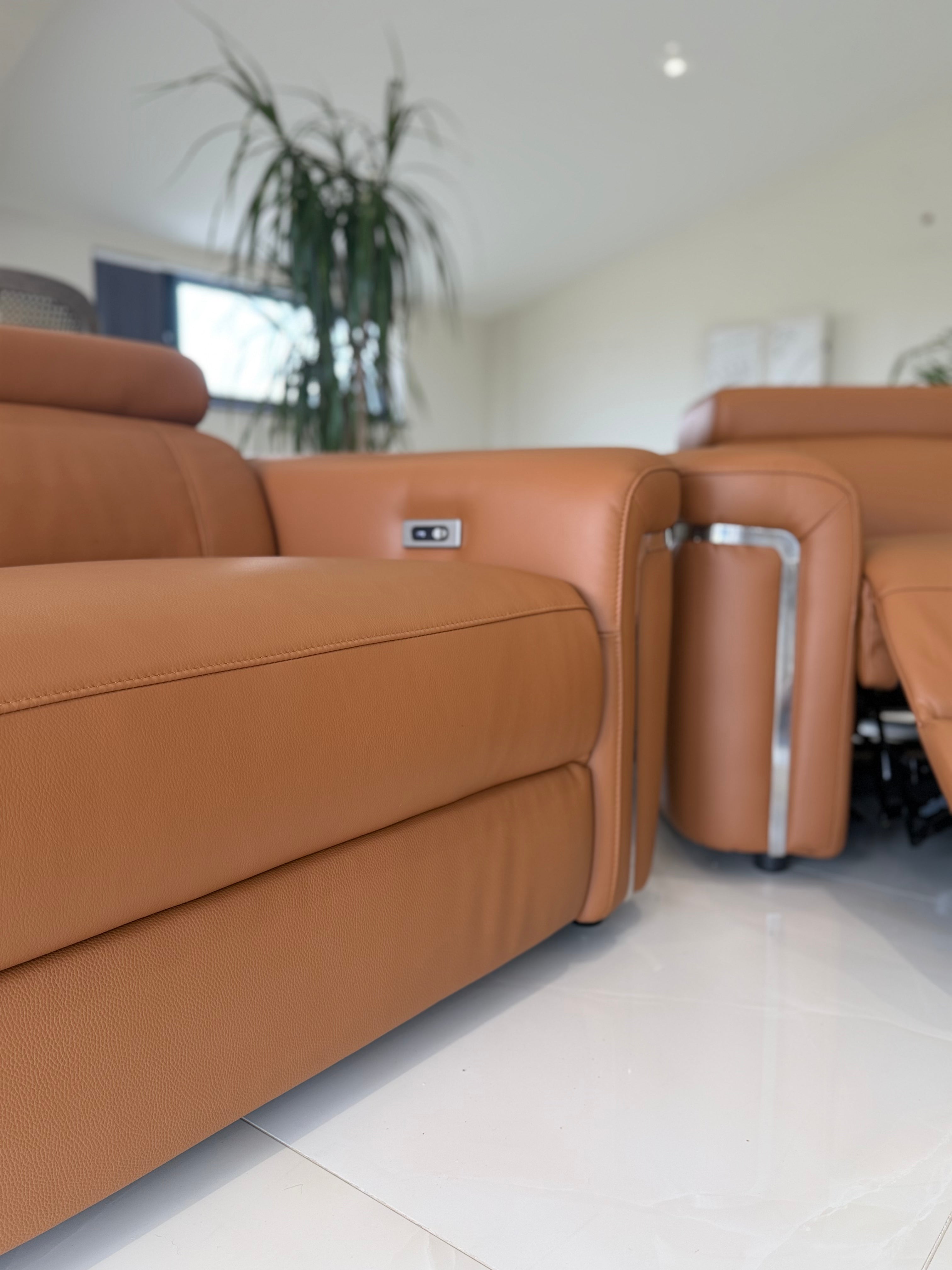 Somerville Electric Recliner Sofa Tan 2 Seater