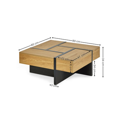 Tahoe 80cm Square Storage Coffee Table
