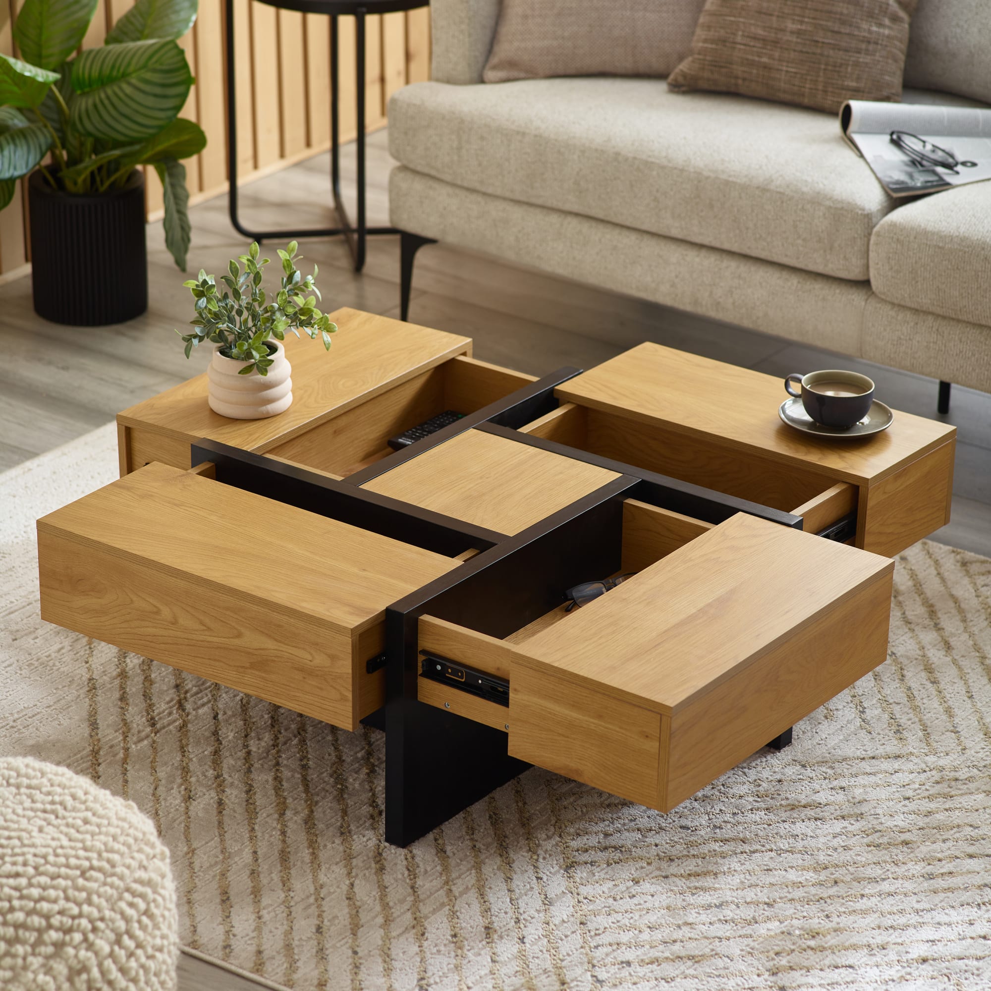Tahoe 80cm Square Storage Coffee Table