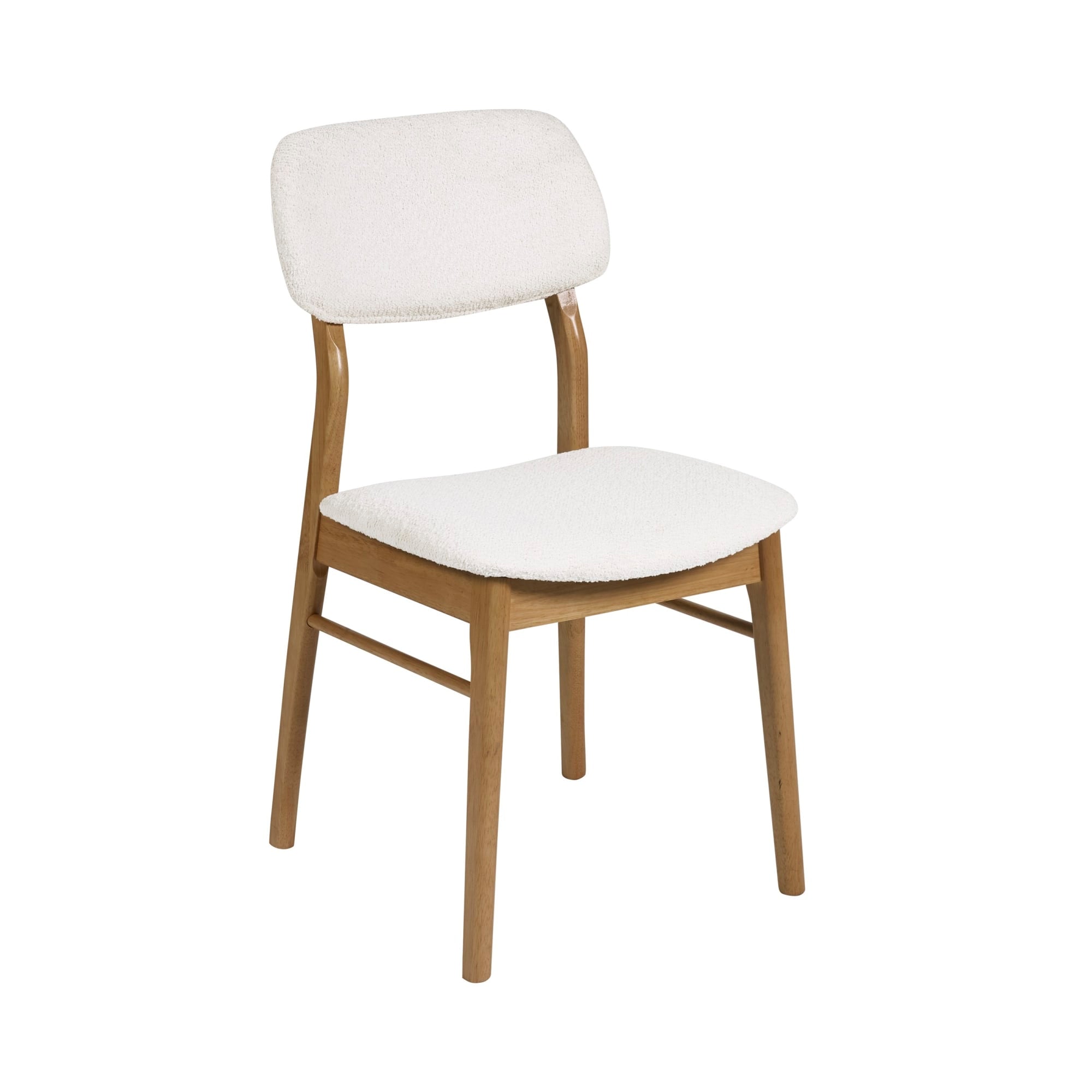 Theia Set of 2 White Boucle Upholstered Dining Chairs
