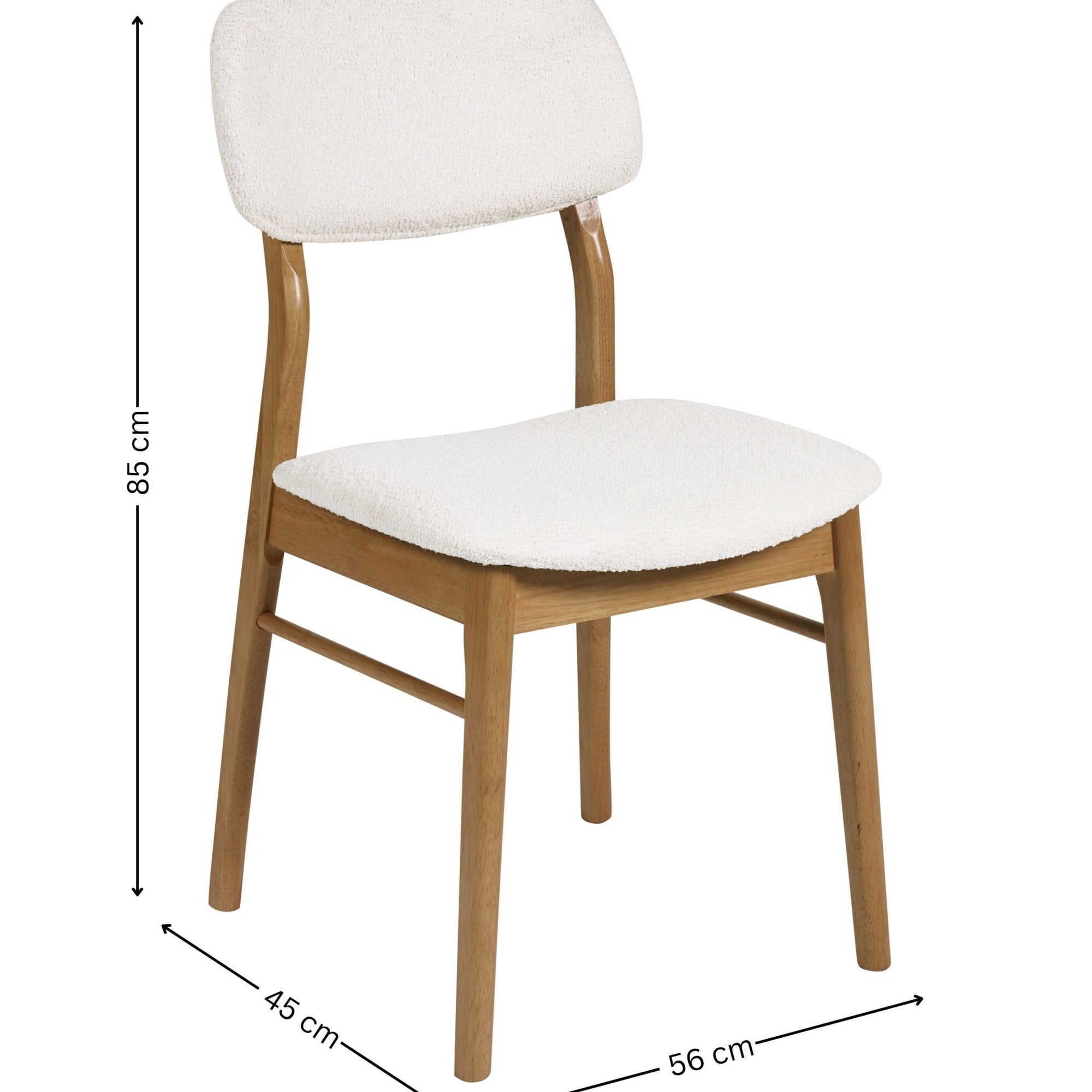 Theia Set of 2 White Boucle Upholstered Dining Chairs