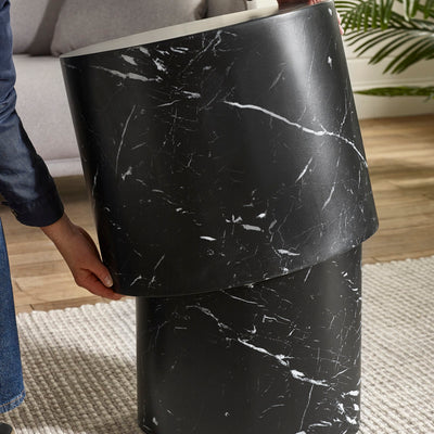 Toba Nest of 2 Black Marble Effect Tables