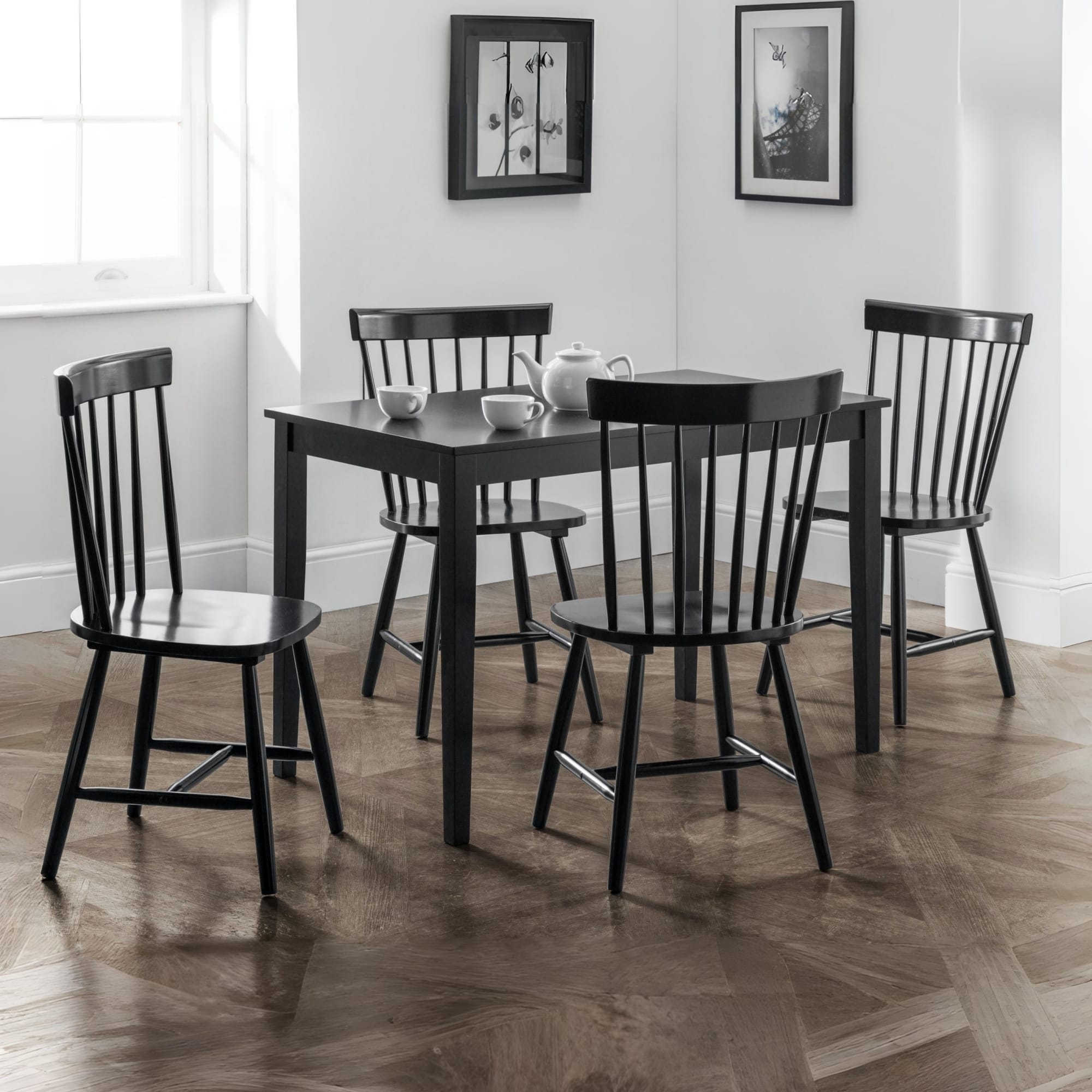 Set Of 4 Torino Black Chairs