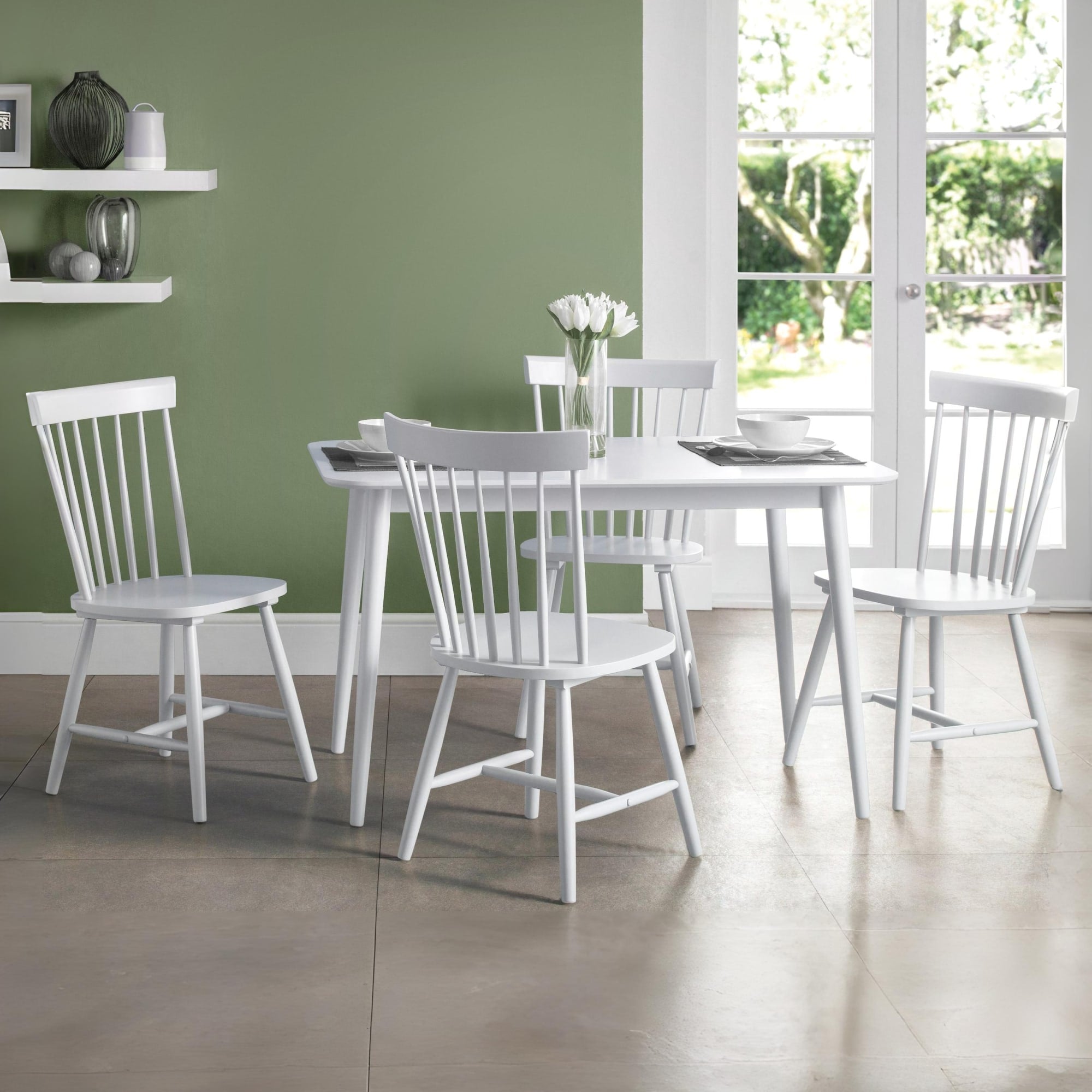 Set Of 4 Torino White Chairs
