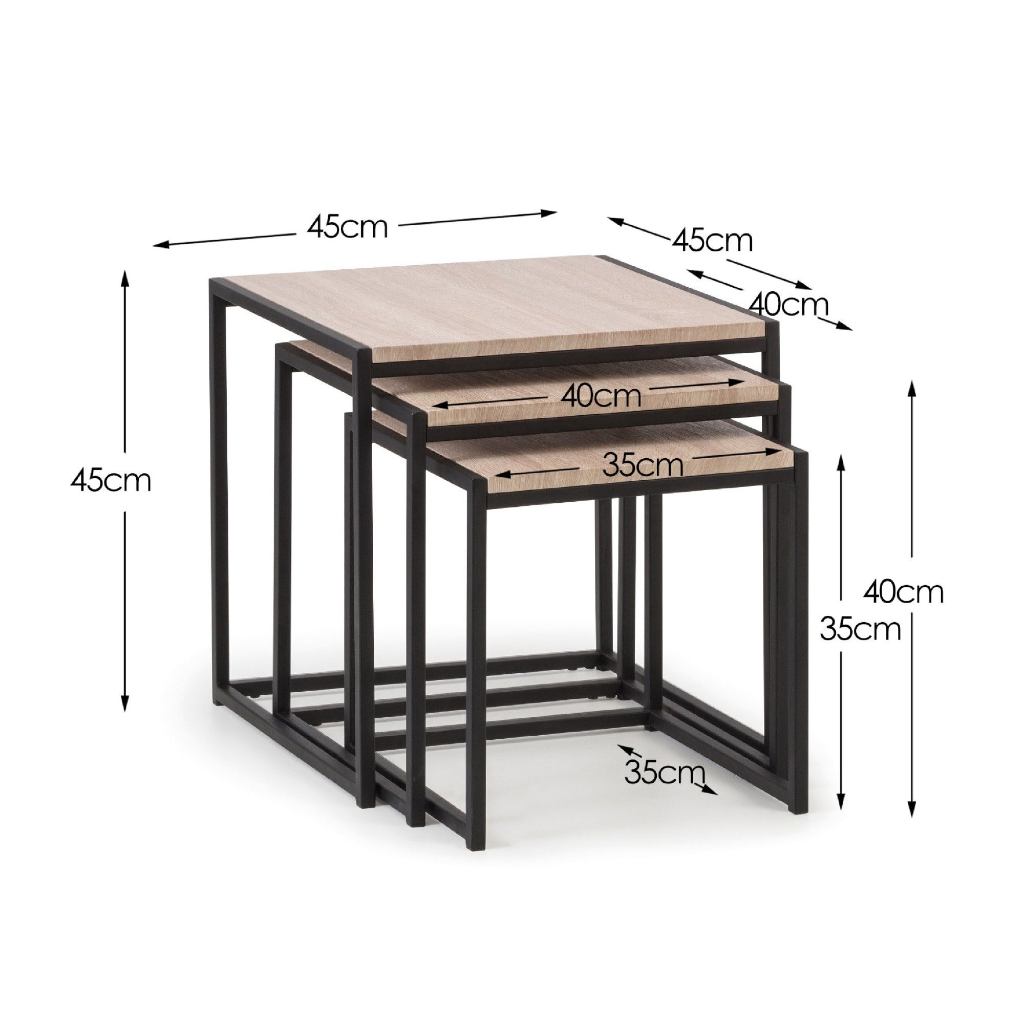 Tribeca Nest Of 3 Tables - Sonoma Oak