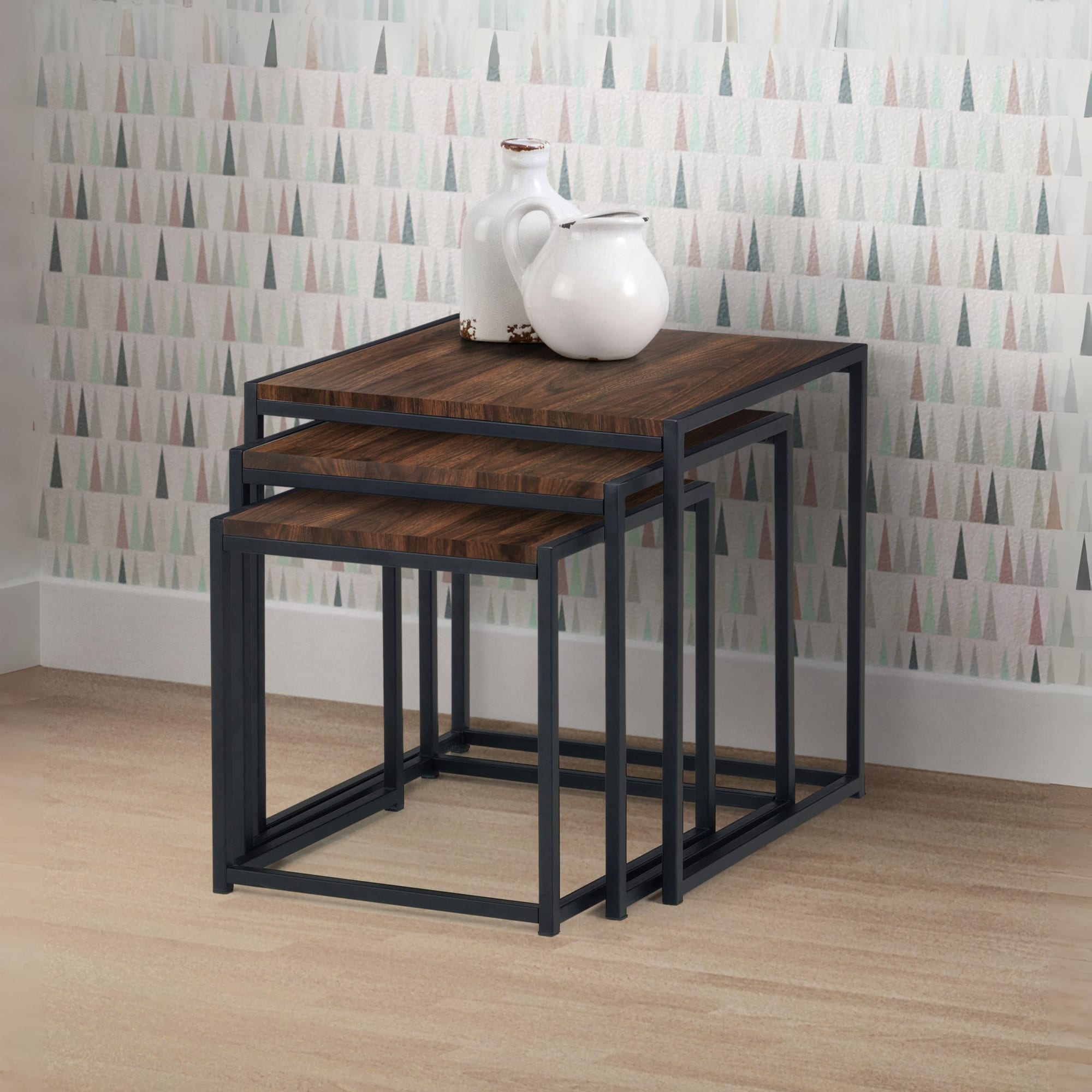 Tribeca Nest Of 3 Tables - Walnut