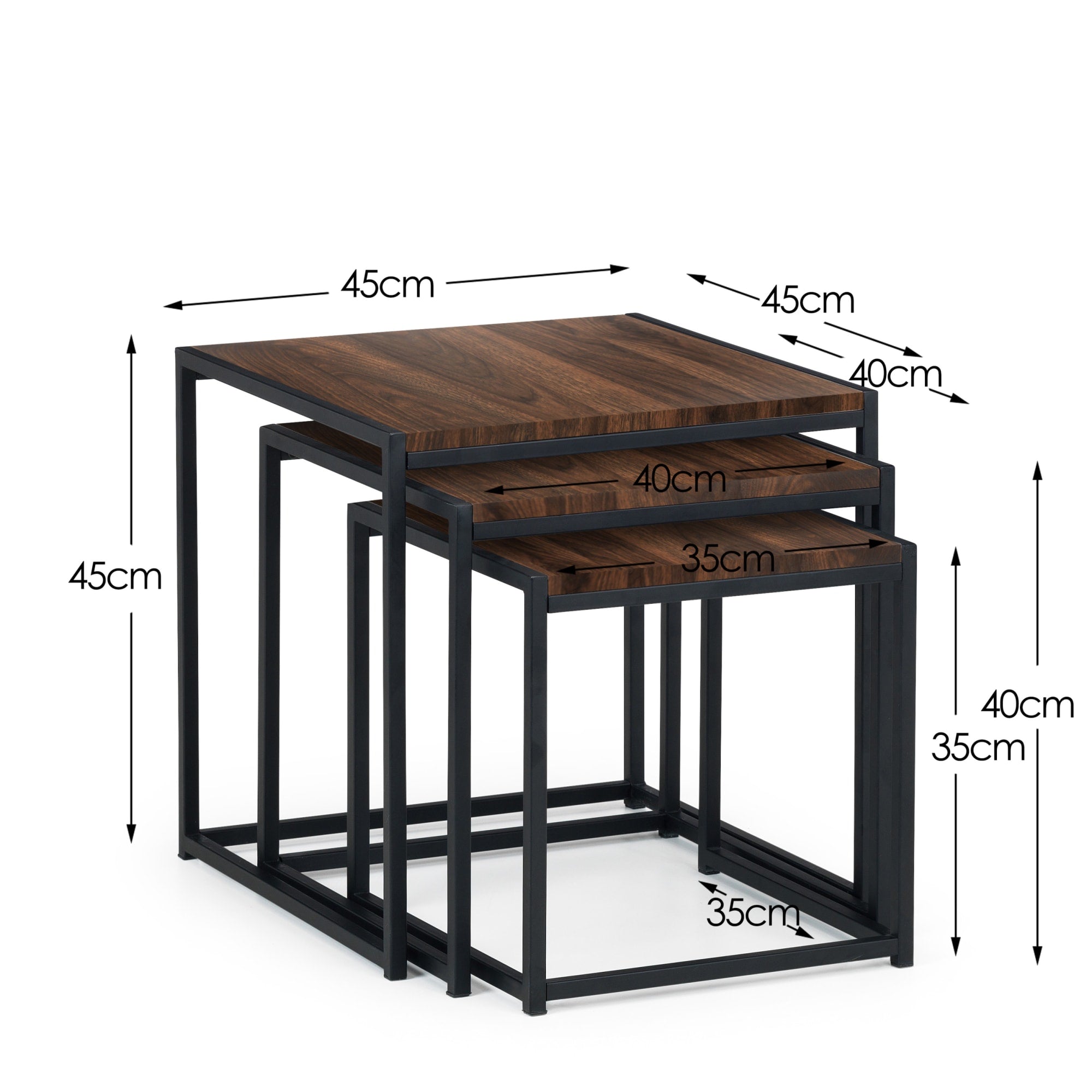 Tribeca Nest Of 3 Tables - Walnut