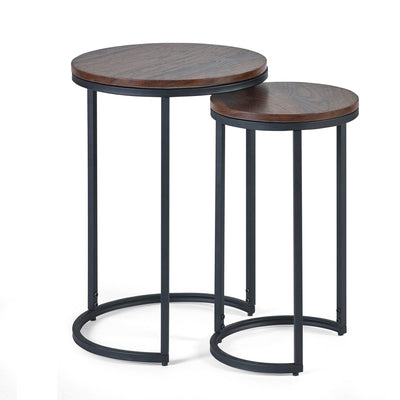 Tribeca Round Nesting Side Tables Walnut