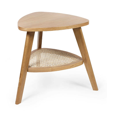 Vera Oak Triangular Side Table with Shelf