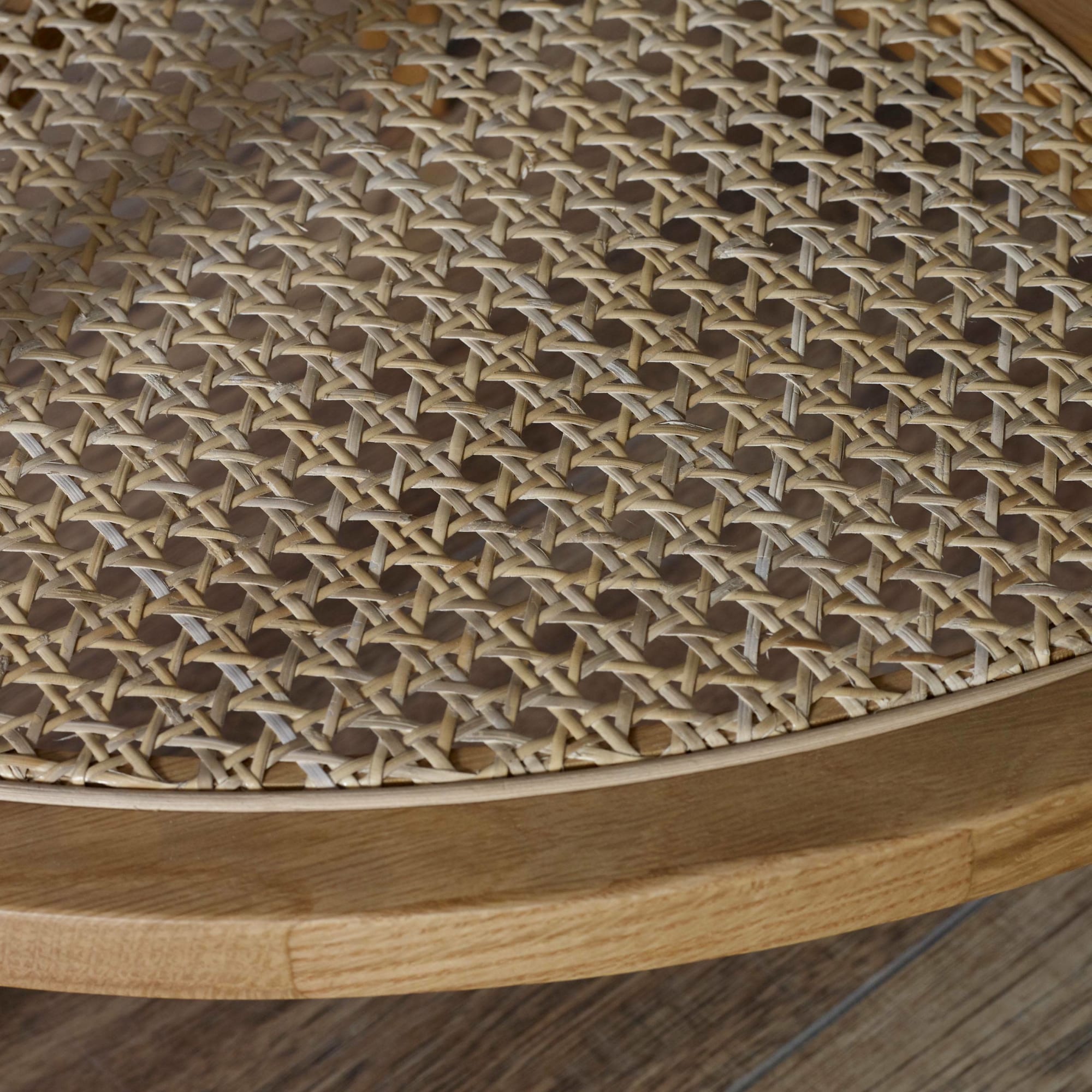 Vera Oak Triangular Side Table with Shelf