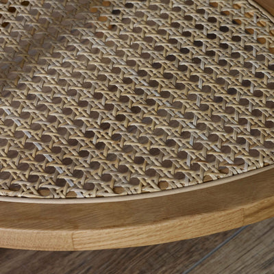 Vera Oak Triangular Side Table with Shelf
