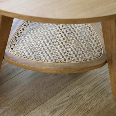 Vera Oak Triangular Side Table with Shelf