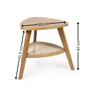 Vera Oak Triangular Side Table with Shelf
