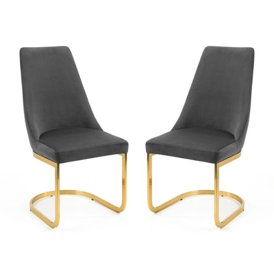 Set Of 2 Vittoria Cantilever Dining Chairs - Grey