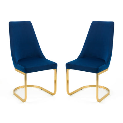 Set Of 2 Vittoria Cantilever Dining Chairs - Blue